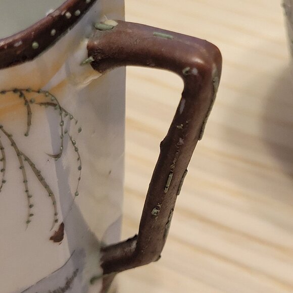 Vintage Antique Japanese Pitcher and Cup Set Geisha Asian Pattern Hand Painted - Picture 15 of 16